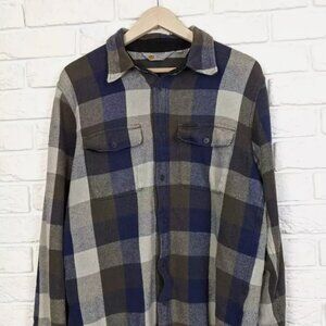 Carhartt Blue/Gray/Brown Flannel Shirt Size M